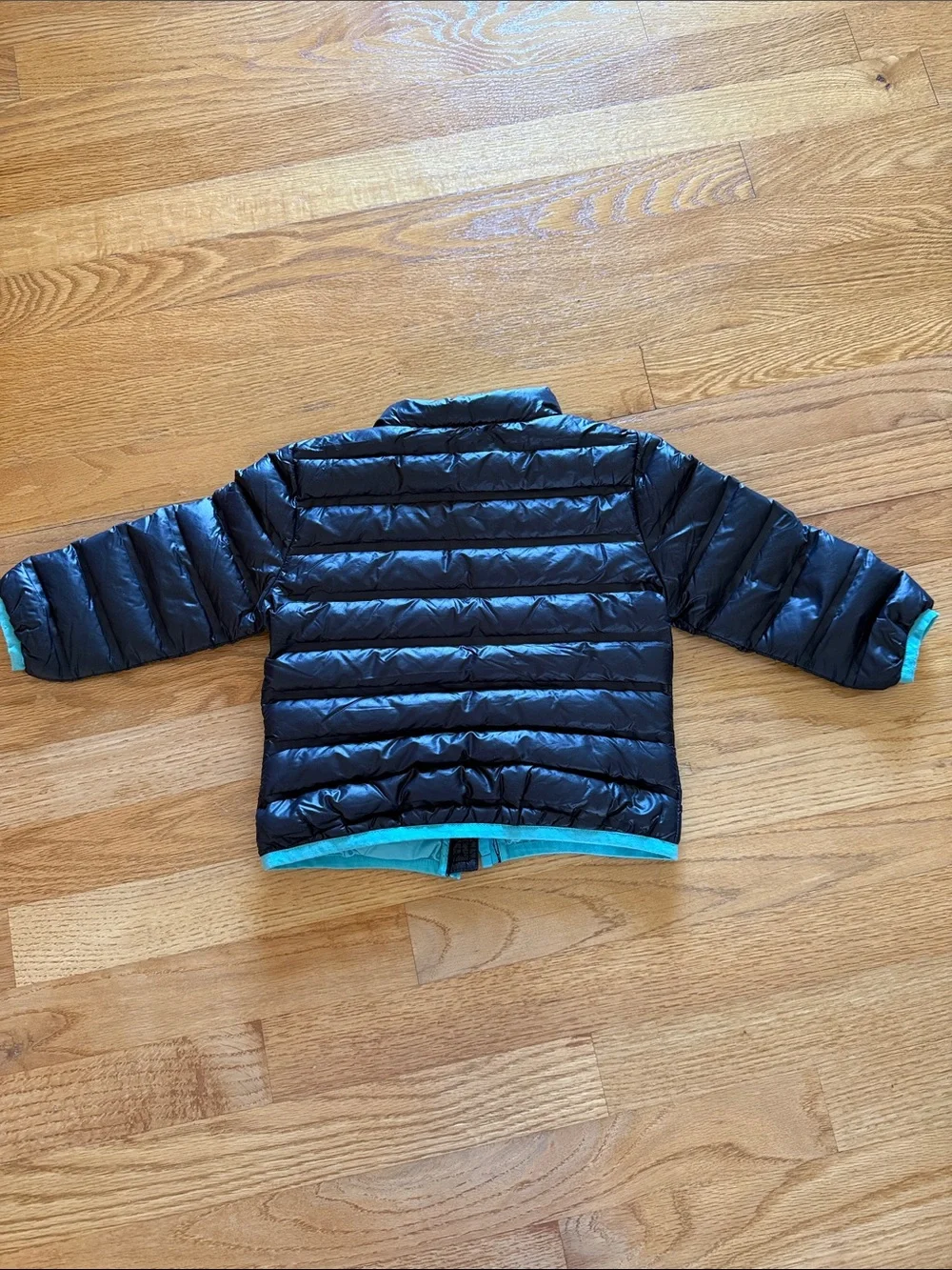 Toddler Baby Down Jacket Size 18 Months Black/Aqua